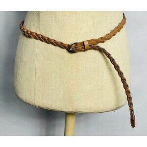 Skiny Brown Leather Braided Belt 41”